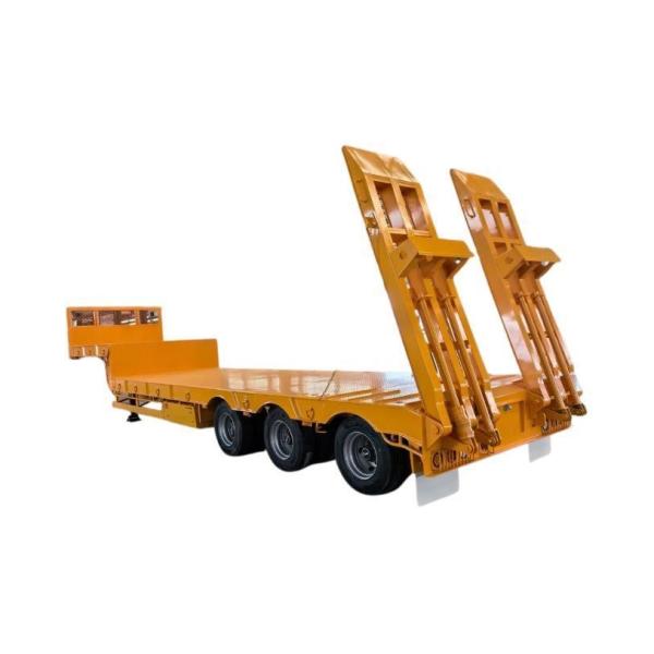 Heavy Truck Boat Trailer 3 Axles 50 Ton Lowbed Semi Trailer for Customized Customer