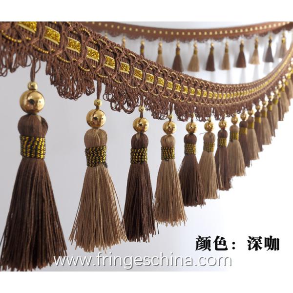 Handmade fashionable chain beads lace tassels fringes for curtain/sofa/pillow/stage decoration