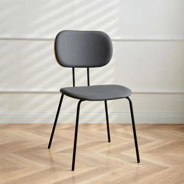 Stacking Velvet Or Leather Dining Chair With Metal Legs Adjustable