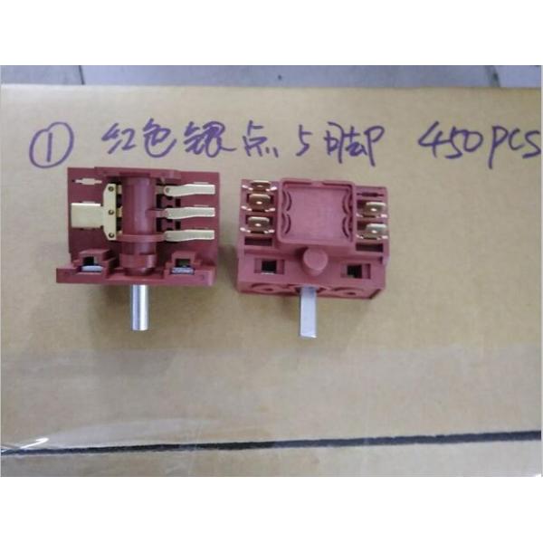 Iron Termianl 5 Position Rotary Switch Silver Contacts Metal Shaft 16A
