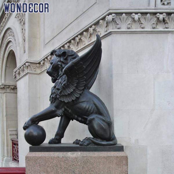 160cm Large Bronze Lion Statue Outdoor Metal Animal Decoration