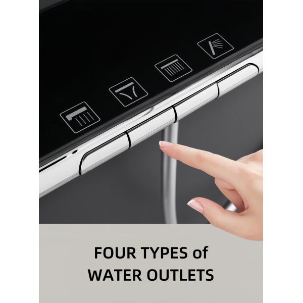 Luxury Concealed Valve Showers Four Outlets Multi Modes Spray Pressurized Chromed