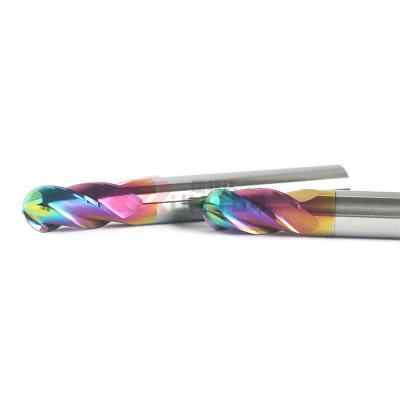 Flautas contínuas do moinho de extremidade 4 de Ballnose do carboneto do tungstênio da eficiência elevada para o alumínio