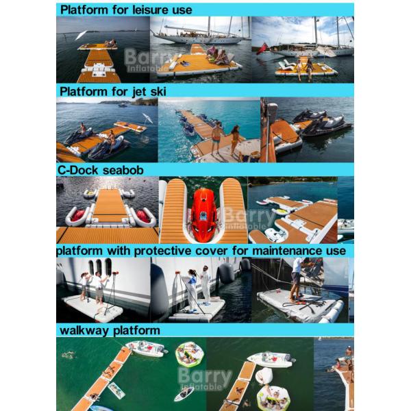 Качающийся швов материал надувный понтон лодка джетски док озеро плавучая платформа для водных игр