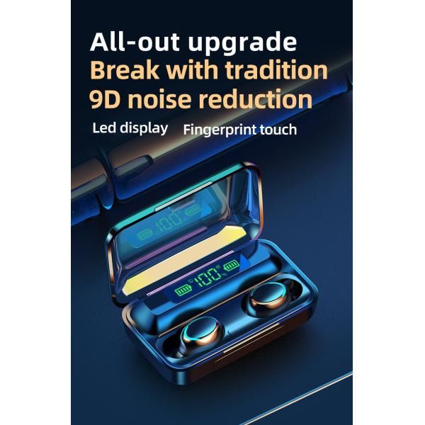 Waterproof Standard IPX-4 Wireless Earphone with Digital Display Stereo Noiseproof Bluetooth Headphones Headset Earbuds