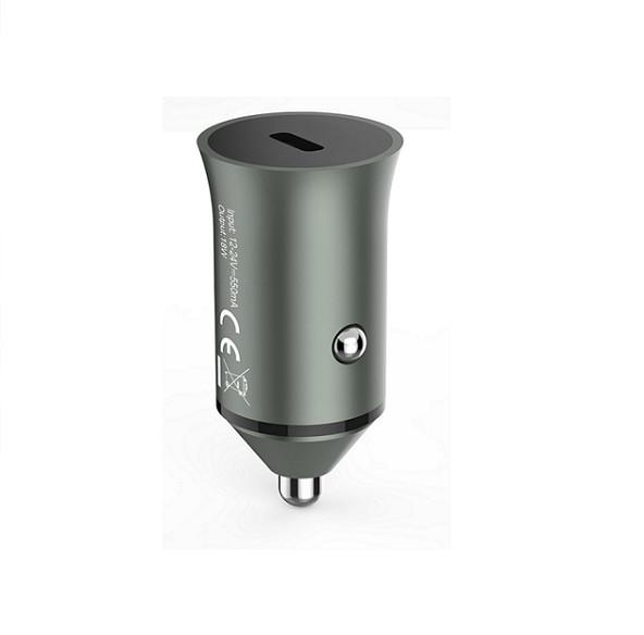 Single Port Mini Aluminium Alloy Car 5V3A PD18W USB C PD Charger