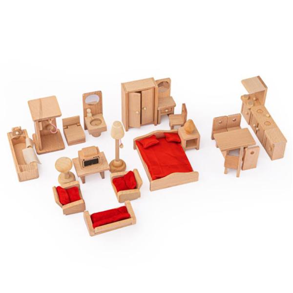 Деревянная мебель таблицы столовой кукольного домика для образования подарка ребенк