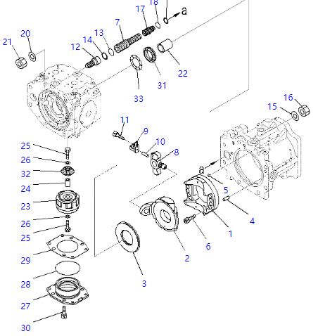 Excavator Hydraulic Pump Coupling 708-2K-12131 708-2K-12710 Bearing For PC2000-8