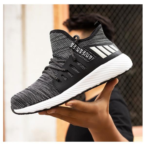 Breathable Flying Knit Work Shoes Comfortable Safety Shoes Kevlar Midsole Steel Toe EVA Sole