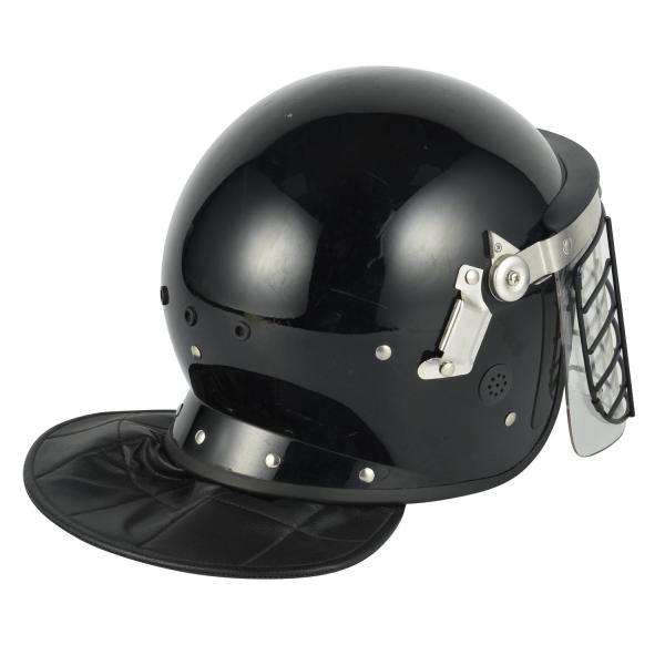 Black Anti Riot Tactical Helmet Riot Control Helmet With Metal Mesh Visor ABS PC Shell