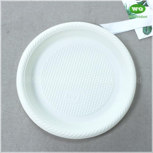 Eco-Friendly Natural Plant 10 Inch 3-Compartments -Disposable Bioplastic 10 Inch Plate-Biodegradable Plastic Party Plate
