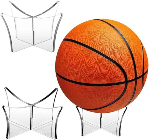 Clear Plastic Acrylic Basketball Display Case Holder Transparent Round Pedestal Gemstone Baseball