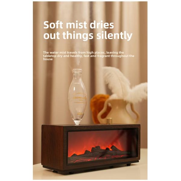 Christmas Wood Flame Aroma Diffuser with 0.5L Capacity USB Powered