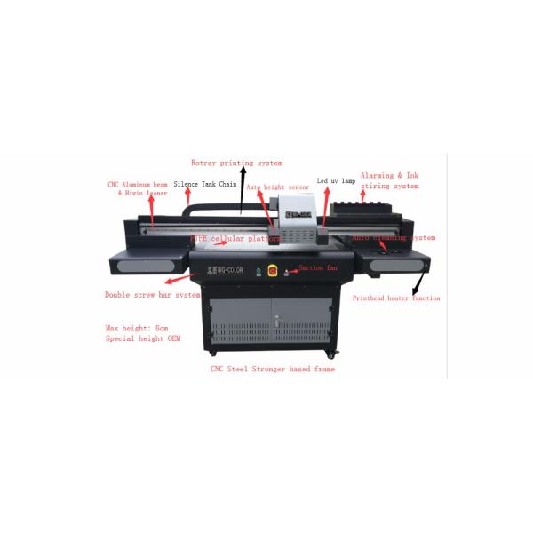 6 Color UV Flatbed Inkjet Printer for Bottle Glass Acrylic Board Wood and Metal TX800 Print Head Included