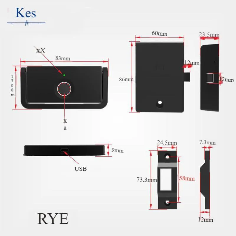 Wardrobe Fingerprint Drawer Lock Office Home Cabinet Lock