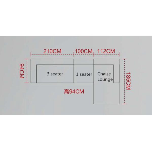 Sofa Set Wide Seat Furniture Fabric Metal Legs L Shape Sofa AW-1809