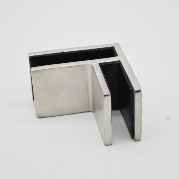 Stainless steel Glass connector 90 degree RS2311 plus, 65X40mm, thickness 5mm, SS304 satin, mirror, black