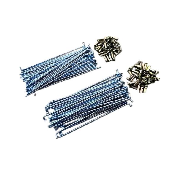 CG125 Front and Rear Wheel Spoke Set Galvanised Steel Rim Spokes Nuts