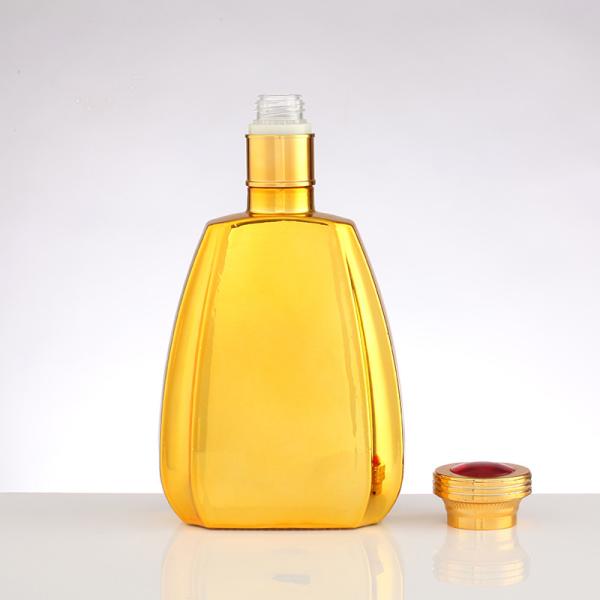 700 ml 750 ml de garrafa de vidro de ouro e prata para embalagens de bebidas