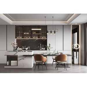 MDF Door Custom Kitchen Furniture Cabinets White Kitchen Storage Pantry Cabinet
