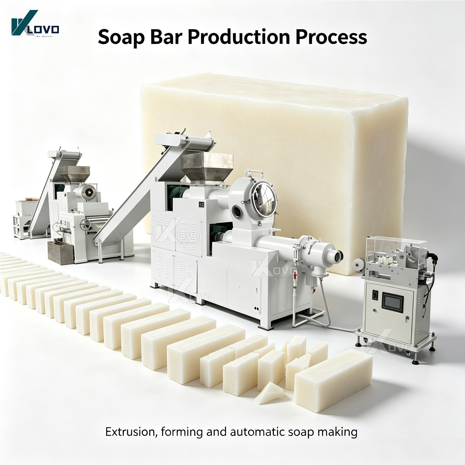 Automatic Soap Bar Making Machine Production Line Laundry Soap Making Machine Soap bar Extruder Machine