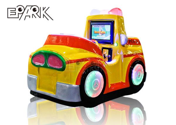 Fiber Glass Luxury Yellow Police rocking car kids machine coin kiddie ride swing on toys for children