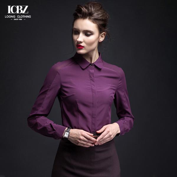 2022 Чистый твердый белый случайный формальный дамский блузка верхний для офисной леди по доступной цене