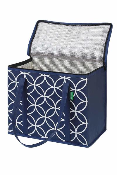 Custom Printed Insulated Cooler Tote Bags With Long Handles And Zipper Top