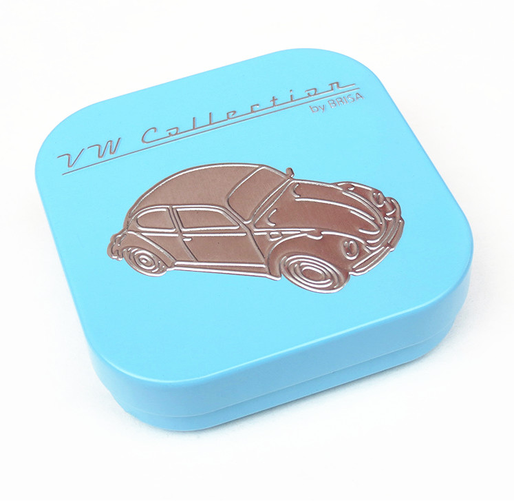 Customized Commonly Used printing and Embossing logo square Metal Tin box/Tin can with EVA foam
