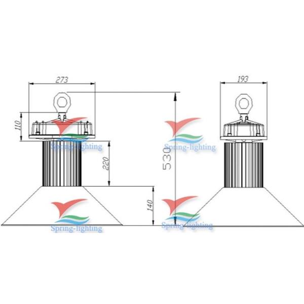 CE and RoHS approved 45 / 90 / 120 degree, 9000 - 12000Lm Industrial Led Lighting Fixtures