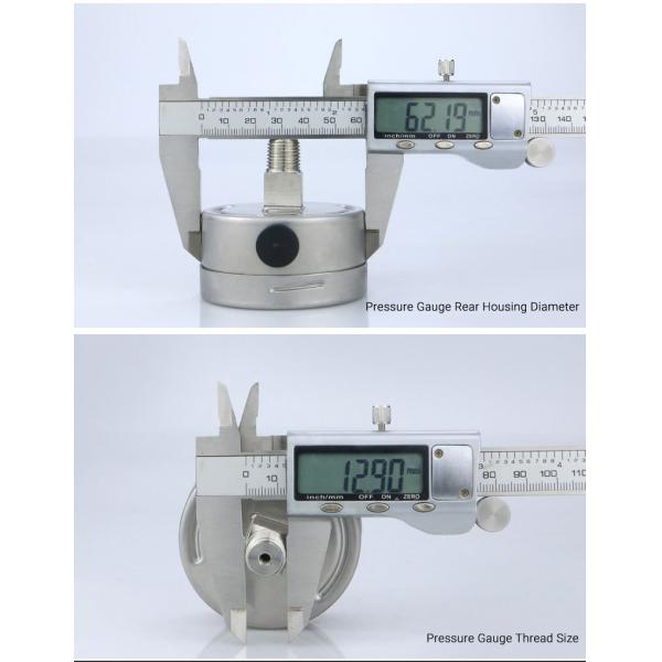 Back-Mounted 60mm Stainless Steel Bourdon Tube Pressure Gauge with Customized OEM Support