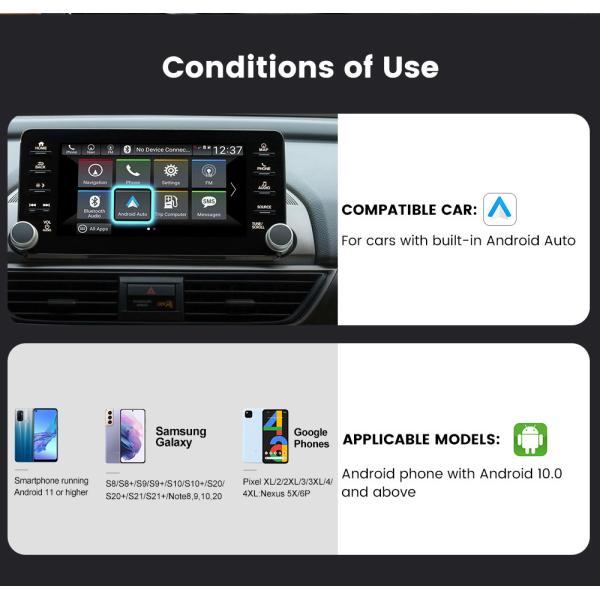 Android Auto Wired To Wireless Adapter Smart Ai Box Plug And Play Dongle CPC200-A2A