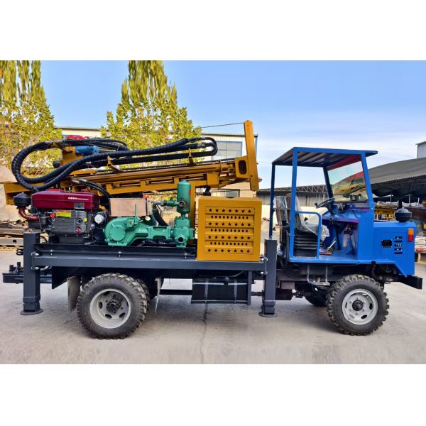 Rural/Remote Area-Adapted Tire Water Well Drilling Rig With 21° Climbing Capacity
