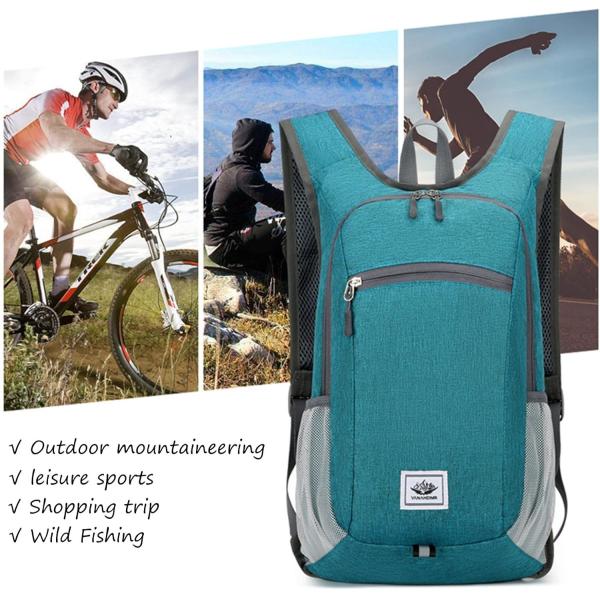 15L Hiking Backpack Ultralight Lightweight Packable Hiking Backpacks Water Resistant Folding Daypack for Travel (Grey)