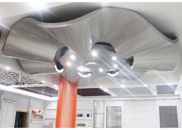 Wooden Abrasion Resistance Aluminum Wall Panels / Metallic False Ceiling 200mm X 300mm
