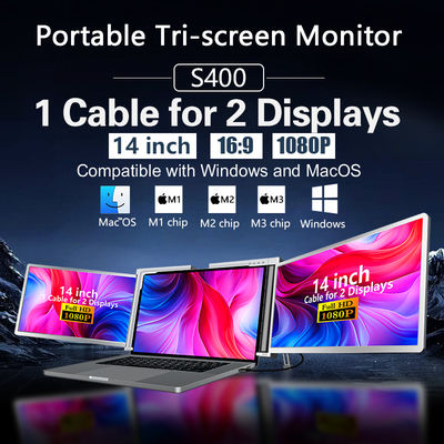2 Displays Laptop Triple Monitor OEM ODM IPS Panel Triple Monitor