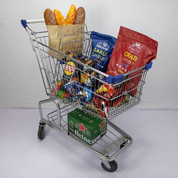 German Style 100L Supermarket Metal Grocery Cart With Underframe