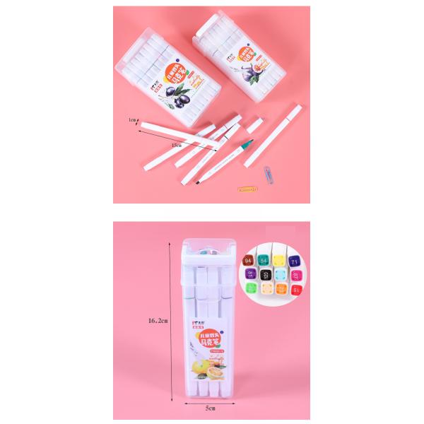 Multi Colored Art Marker Set 12 18 24 36 48 Colors Highlighter Marker Pen Double Tips