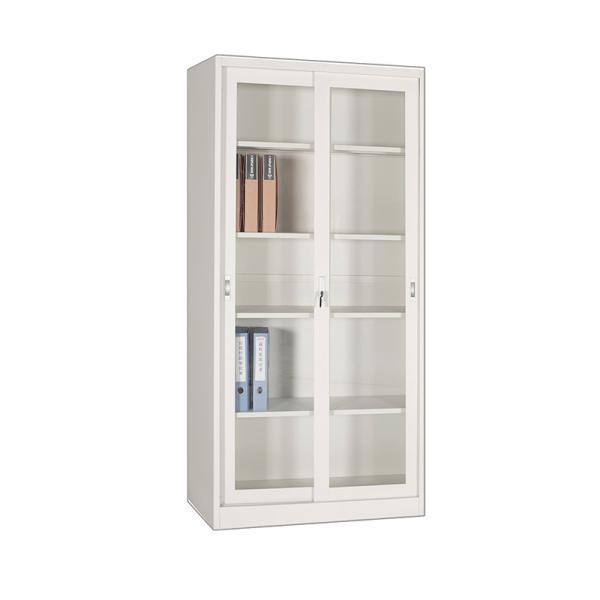 Bedroom Sliding Glass Cabinets Fast Assembly Two Doors Steel Storage Cupboard