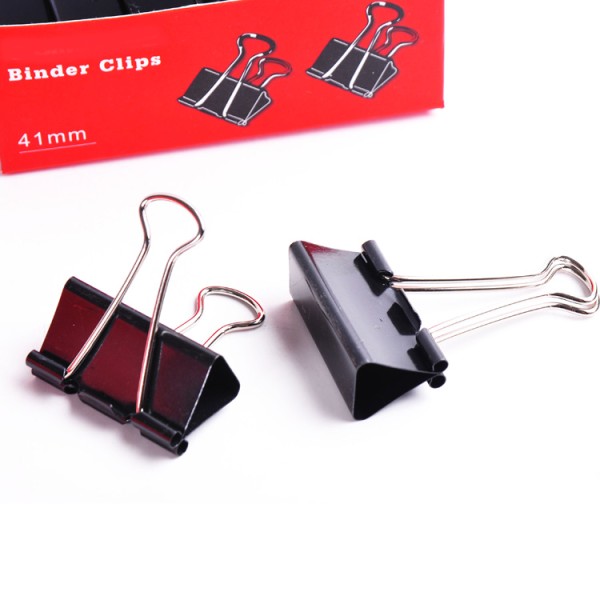 wholesale 12pcs clips metal black 41mm binder clips