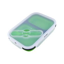 2 Compartment Lunch Box Silicone Household Products Collapsible Lunch Containers