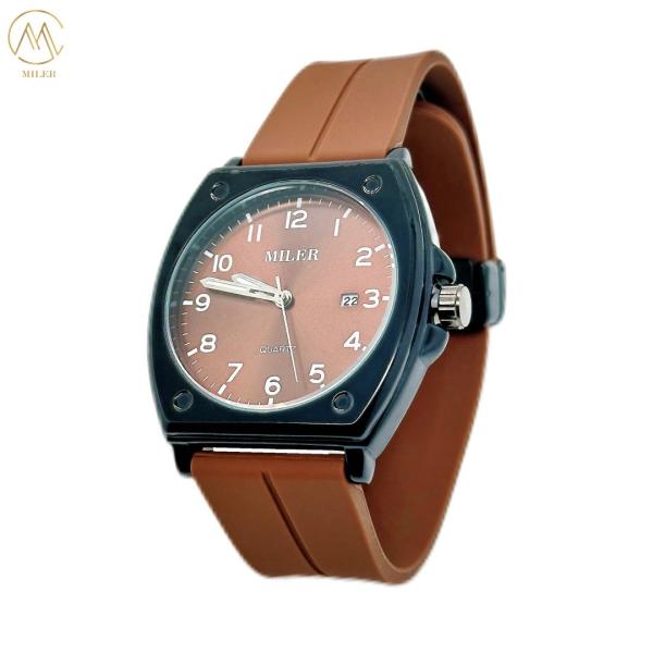 Saling chaud simple classique décontracté Black Bezel Quartz Poignée de poignet avec la sangle de silicone