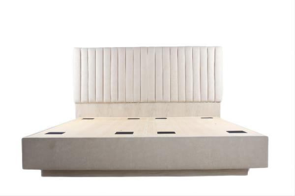 Metal Frame Luxury Hotel Bedroom Furniture Polyester Fabric Upholstered