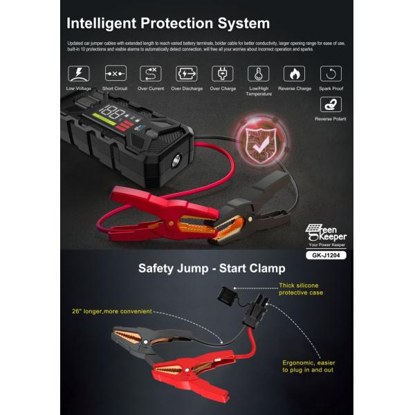 Батарейка автомобиля 12 В, ускоритель стартера для малых автомобилей 20000 мАч 3000 А, пиковый энергоблок