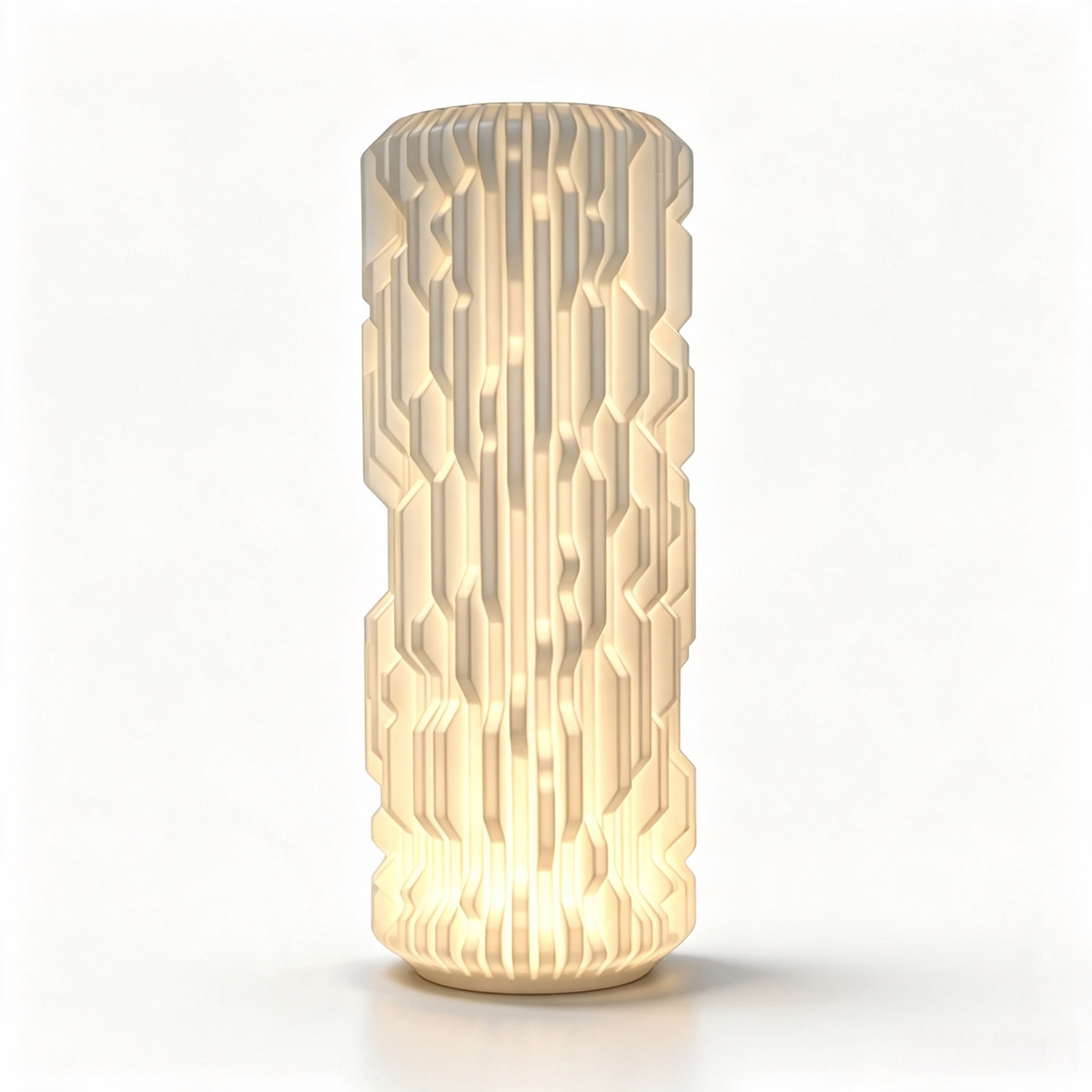 Synapse Geometric Column Table Lamp, 3D Printed Lighting Fixtures LED Ambient Light