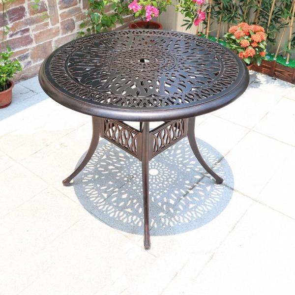 D90 Cast Aluminum Round Patio Table Coffee Table Outdoor