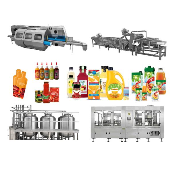 Customized Industrial Juice Beverage Jam Puree Processing Line Machine For Grape Processing Plant