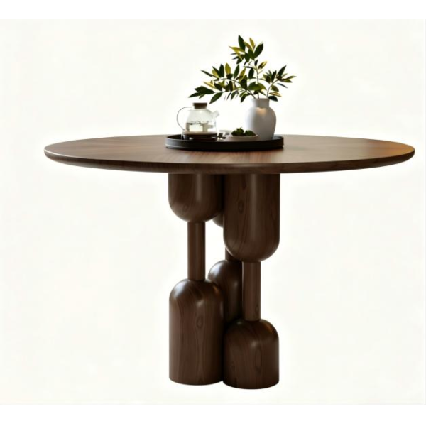 Matte Finish Household Round Dining Table  for Restaurants Cafes
