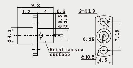 Gold Plated 2 Holes Flange Mount SMP RF Male Coax Connector