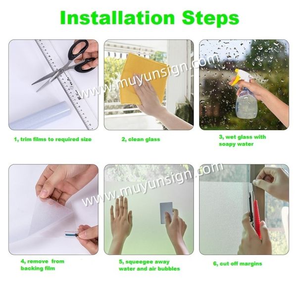 Privacy Protective Vinyl Window Film Self Adhesive Waterproof